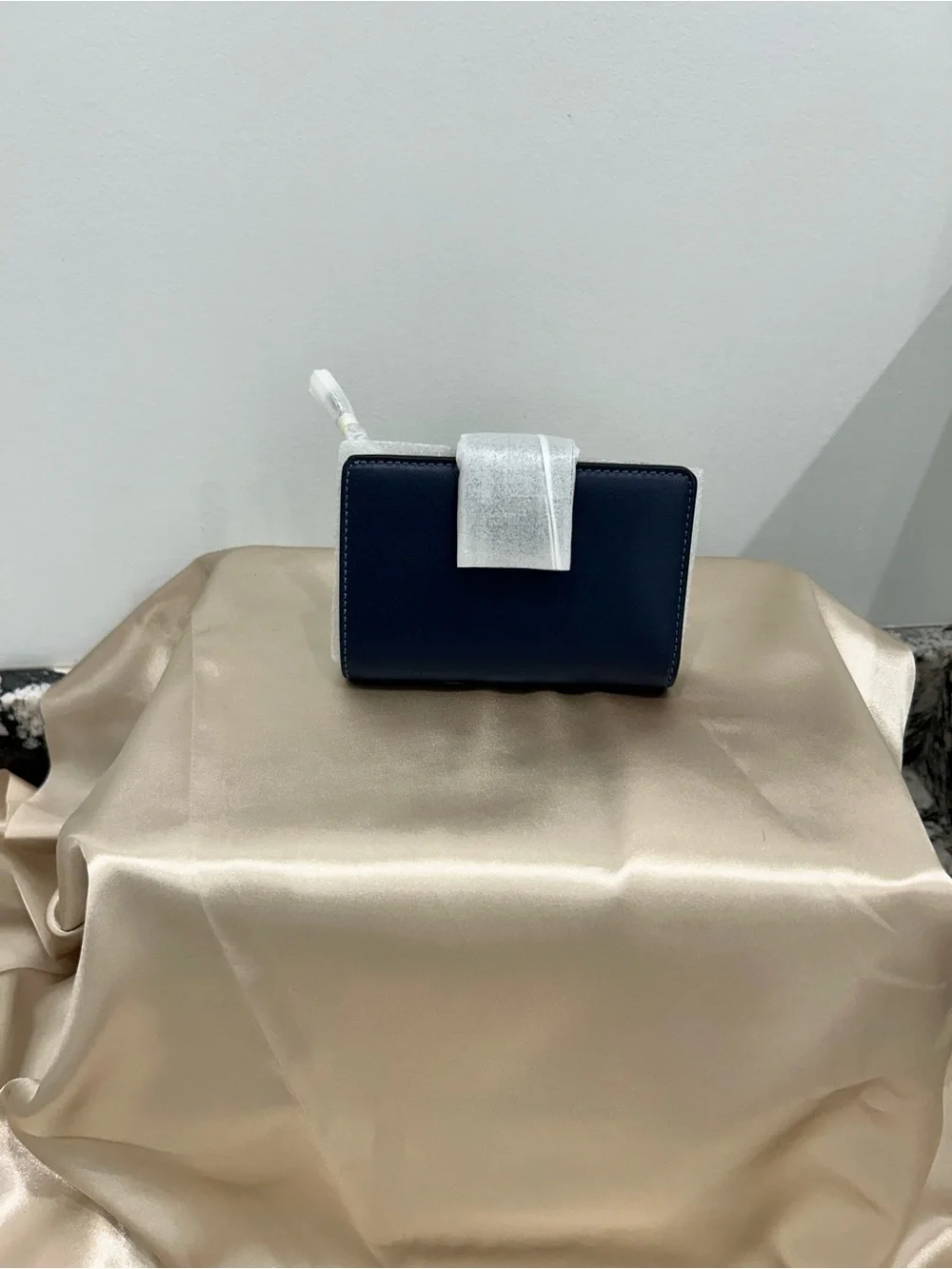 Cloach Navy Blue Women's Bi-Fold Wallet with Carriage Logo